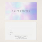 Eenvoudig modern Iridescent Cadeaubon Visitekaartje (Voorkant /achterkant)