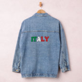 Eenvoudig Modern Italië Nationale Vlag Kleding Denim Jacket (Hangar)