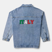Eenvoudig Modern Italië Nationale Vlag Kleding Denim Jacket (Achterkant)