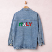 Eenvoudig Modern Italië Nationale Vlag Kleding Denim Jacket (Hangar)