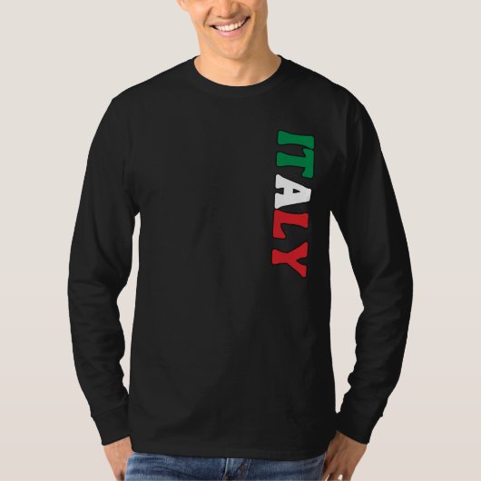 Eenvoudig Modern Italië Nationale Vlag Kleding T-shirt (Voorkant)