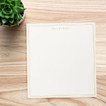 Eenvoudig Modern Ivoor Goud Twee Grens Monogram Notitieblok<br><div class="desc">Creëer uw eigen gepersonaliseerde monogram naam notitieblok met eenvoudige moderne typografie en minimalistische twee grenslijnen in ivoor en gouden kleur.</div>