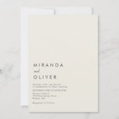 Eenvoudig modern Ivory Monogram Weddenschap Kaart (Voorkant)