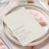 Eenvoudig modern Ivory Monogram Weddenschap Kaart