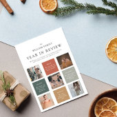 Eenvoudig Modern Jaar In Review Familiefoto Feestdagenkaart