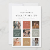 Eenvoudig Modern Jaar In Review Familiefoto Feestdagenkaart (Voorkant)
