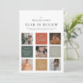 Eenvoudig Modern Jaar In Review Familiefoto Feestdagenkaart (Staand voorkant)