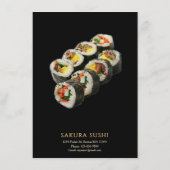 Eenvoudig modern Japans sushirestaurant Menu (Achterkant)
