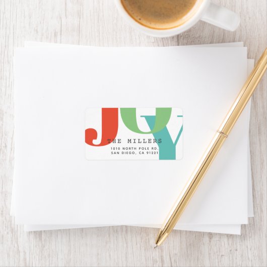 Eenvoudig, modern, JOY-feestdag Etiket (Insitu)