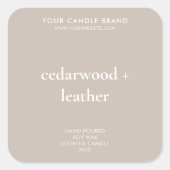 Eenvoudig Modern Kaars Productlabel Vierkante Sticker (Voorkant)