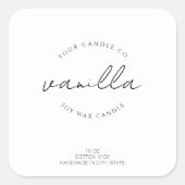 Eenvoudig Modern Kaarslabel Vierkante Sticker (Voorkant)