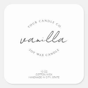 Eenvoudig Modern Kaarslabel Vierkante Sticker