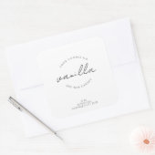 Eenvoudig Modern Kaarslabel Vierkante Sticker (Envelop)