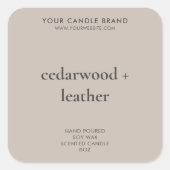 Eenvoudig modern kaarsproductlabel vierkante sticker (Voorkant)