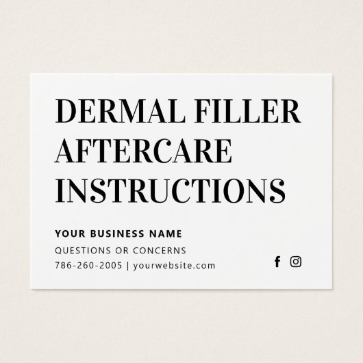 Eenvoudig modern Kaart voor advies na huidvulling (Voorkant)