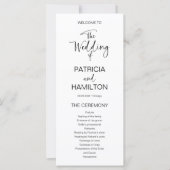 Eenvoudig modern kalligrafie bruiloft programma (Voorkant)