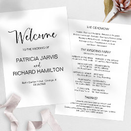 Eenvoudig modern kalligrafie bruiloft programma