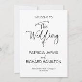 Eenvoudig modern kalligrafie bruiloft programma (Voorkant)