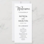 Eenvoudig modern kalligrafie bruiloft programma (Voorkant)