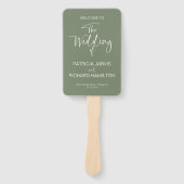 Eenvoudig modern kalligrafie bruiloft programma handwaaier (Voorkant)