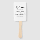 Eenvoudig modern kalligrafie bruiloft programma handwaaier (Voorkant)