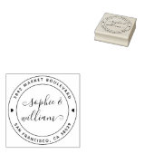 Eenvoudig modern kalligrafie Ronde Return-adres Rubberstempel (Gestempeld)