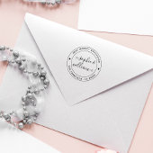 Eenvoudig modern kalligrafie Ronde Return-adres Rubberstempel