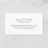 Eenvoudig Modern Kapsalon Script Monogram Visitekaartje (Achterkant)