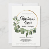 Eenvoudig Modern Kerstdiner Feestkrans Groen Kaart (Voorkant)