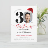 Eenvoudig modern kerstfeest 30e verjaardag kaart (Staand voorkant)