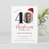 Eenvoudig modern kerstfeest 40e verjaardag kaart (Staand voorkant)