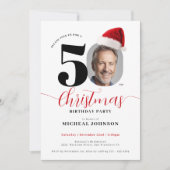 Eenvoudig modern kerstfeest 50e verjaardag kaart (Voorkant)