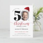 Eenvoudig modern kerstfeest 50e verjaardag kaart (Staand voorkant)