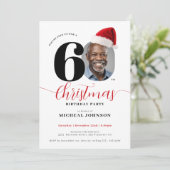 Eenvoudig modern kerstfeest 60e verjaardag kaart (Staand voorkant)