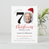 Eenvoudig modern kerstfeest 70e verjaardag kaart (Staand voorkant)