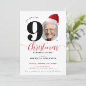 Eenvoudig modern kerstfeest 90e verjaardag kaart (Staand voorkant)