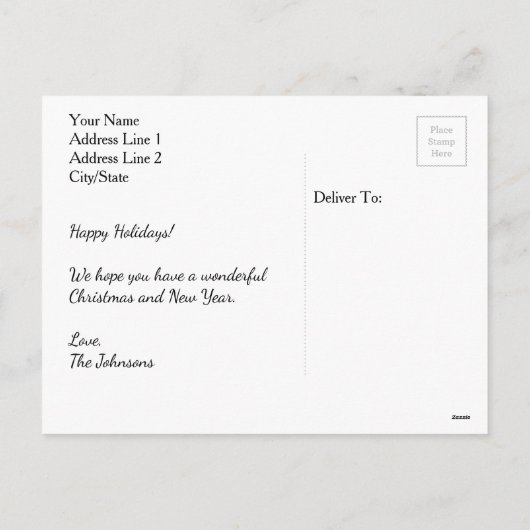 Eenvoudig, modern kerstfeest Briefkaart (Achterkant)