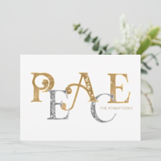 Eenvoudig, modern kerstfeest, goud in zilveren fot (Staand voorkant)