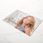 Eenvoudig, modern kerstfoto Roos Gold Folie Feestdagenkaart (Gedraaid)