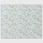 Eenvoudig Modern Kerstgroen Holly Leaves Yule Cadeaupapier (Vlak)