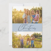 Eenvoudig modern kerstscript fotofeestdag feestdagenkaart (Voorkant)