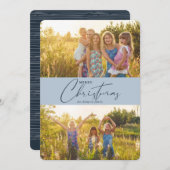 Eenvoudig modern kerstscript fotofeestdag feestdagenkaart (Voorkant / Achterkant)