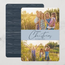 Eenvoudig modern kerstscript fotofeestdag feestdagenkaart