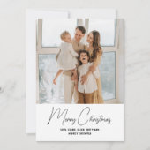 Eenvoudig Modern Kerstscript Verticaal Feestdagenkaart (Voorkant)