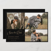 Eenvoudig Modern Klasse | Foto Save the Date Kaart (Voorkant / Achterkant)