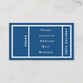 Eenvoudig modern Klassiek Blauw Visitekaartje (Achterkant)