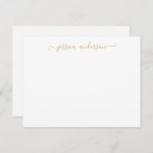 Eenvoudig, modern, klassiek, elegant Gold-script Notitiekaartje (Voorkant / Achterkant)