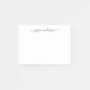 Eenvoudig modern klassiek elegant zwart grijs scri post-it® notes