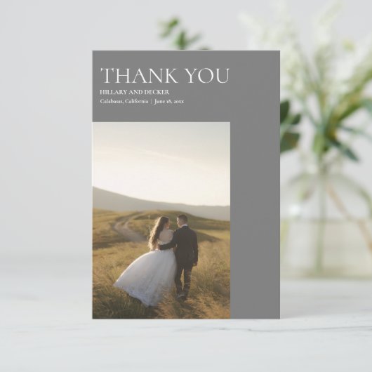 Eenvoudig modern Klassiek huwelijk bedankt voor je (Staand voorkant)