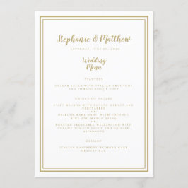 Eenvoudig modern klassiek omlijst chic gouden brui menu
